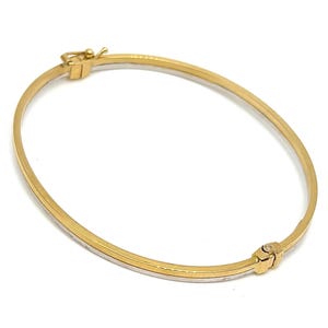 Pure 18K Gold Bangle Bracelet - 18K Two-Tone Gold Bangle - Handmade Italian Gold Bracelet - Gold Bangle for Woman - Italian Made