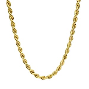 18K Gold 5MM Rope Chain Necklace for Men and Women - Braided Twist Gold Chain Necklace - 18K Gold Necklace - 18K Gold Rope Chain - Gold Gift