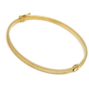 18K Yellow Gold Bangle Bracelet - 3mm Thick - Real 18K Yellow Gold Bracelet - Italian Gold Bangle - Polished Gold Bangle - For Women