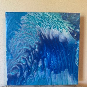 Ocean Dreams 2/Acrilico Versare su tela/ 12"x12"/Finitura vernice
