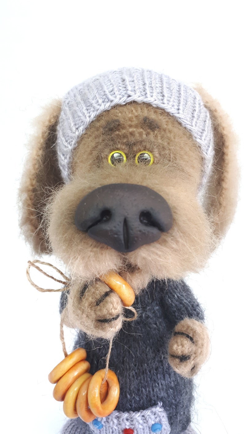Gestrickte Hund mit Brötchen/Geschenk für Hunde Etsy