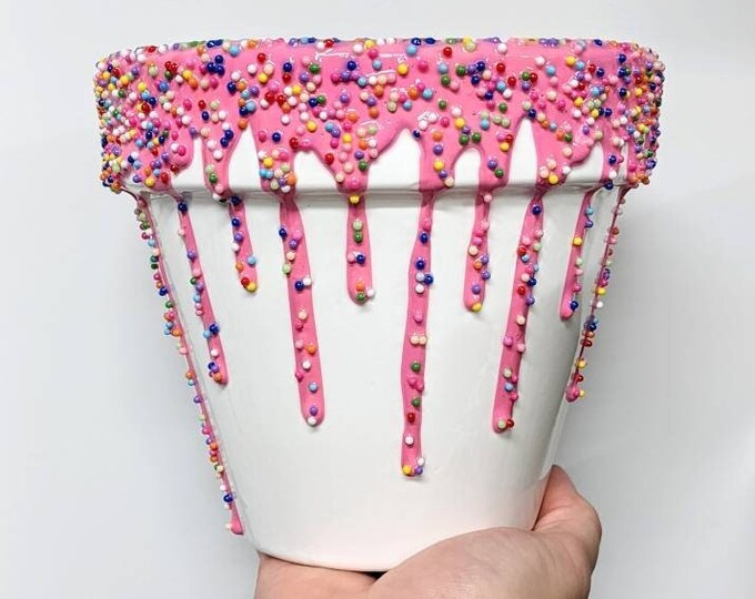 Ice Cream Pot, 6 Inch Fun Planter, Ice Cream Planter, Unique Plant Pot