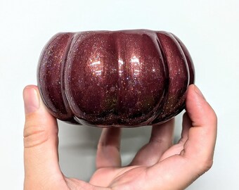 Pumpkin Planter, Pumpkin Plant Pot, Fall Planter, Fall Plant Pot, Seasonal Planter, Maroon Pumpkin Pot,Glitter Planter