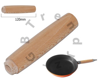 Mango de repuesto de roble francés hecho a mano – Sartén Le Creuset de 25 cm