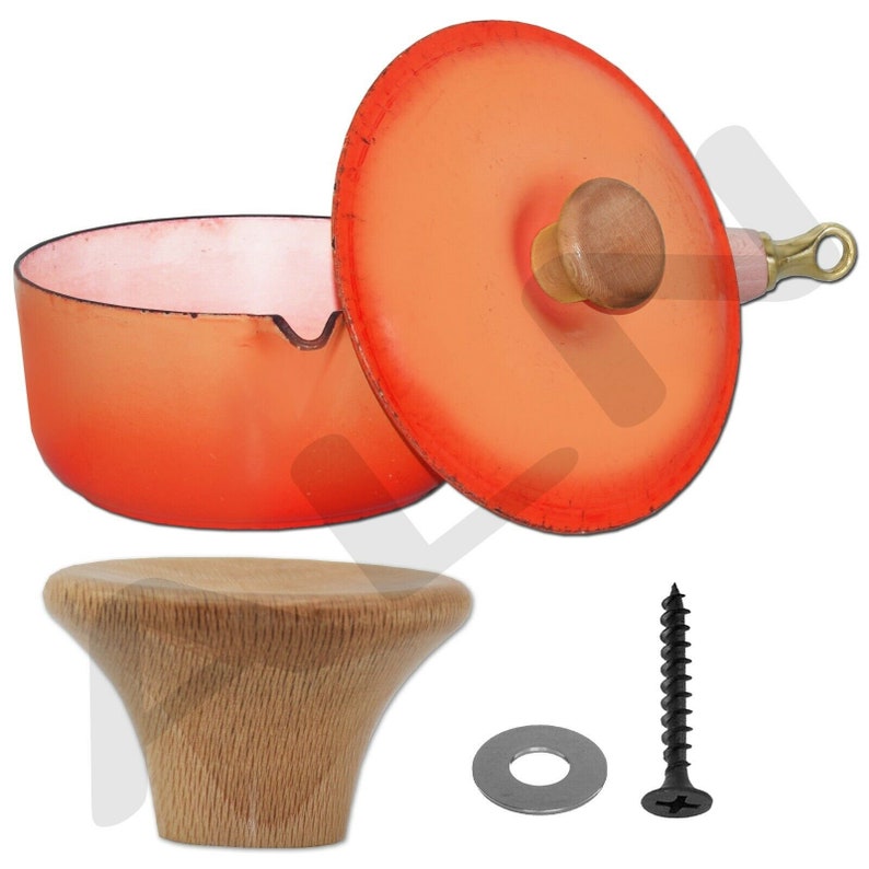 Le Creuset Pan Replacement Sturdy Wooden Handle with Stainless Etsy