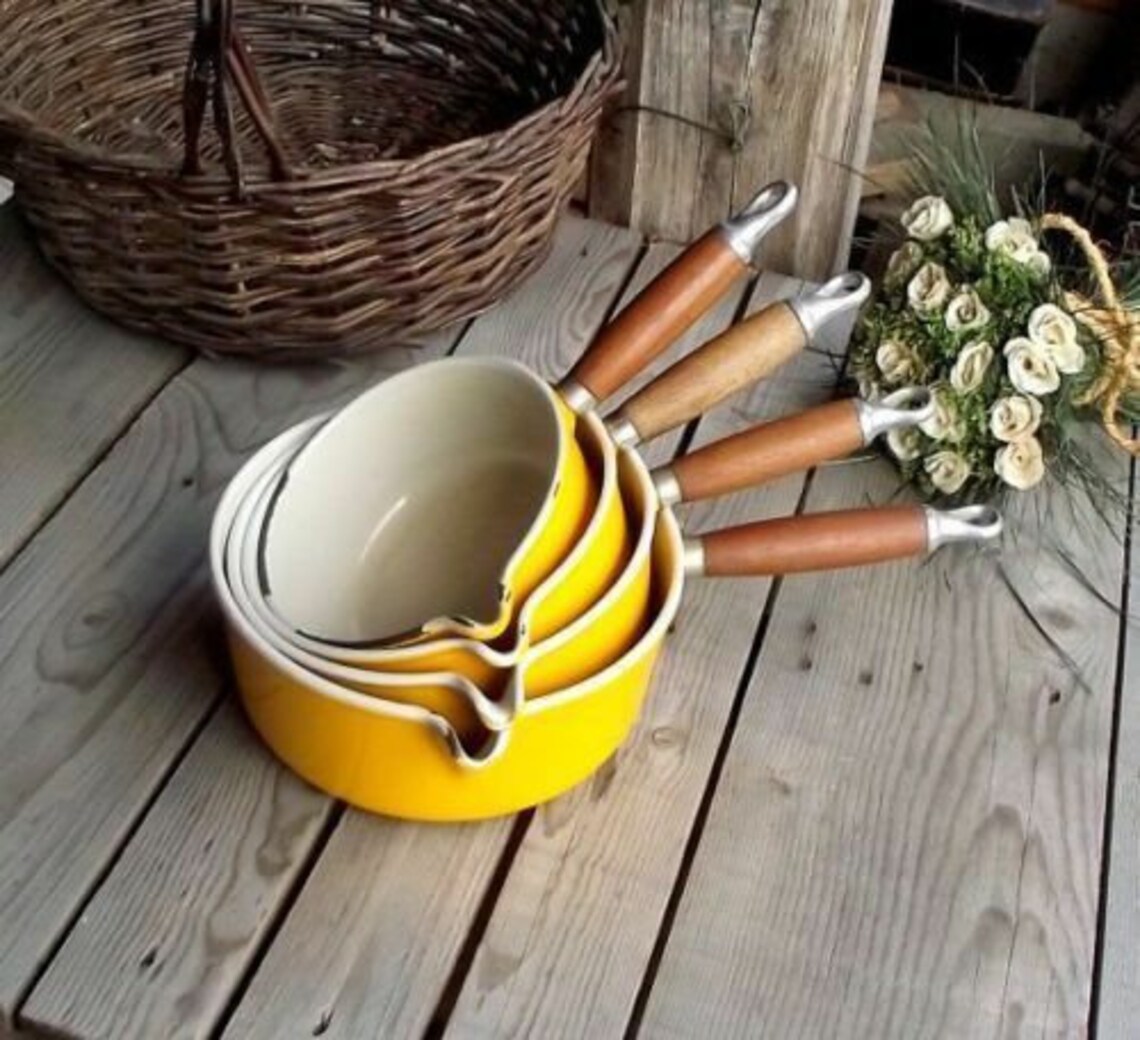 Le Creuset Pan Replacement Sturdy Wooden Handle with Stainless Etsy