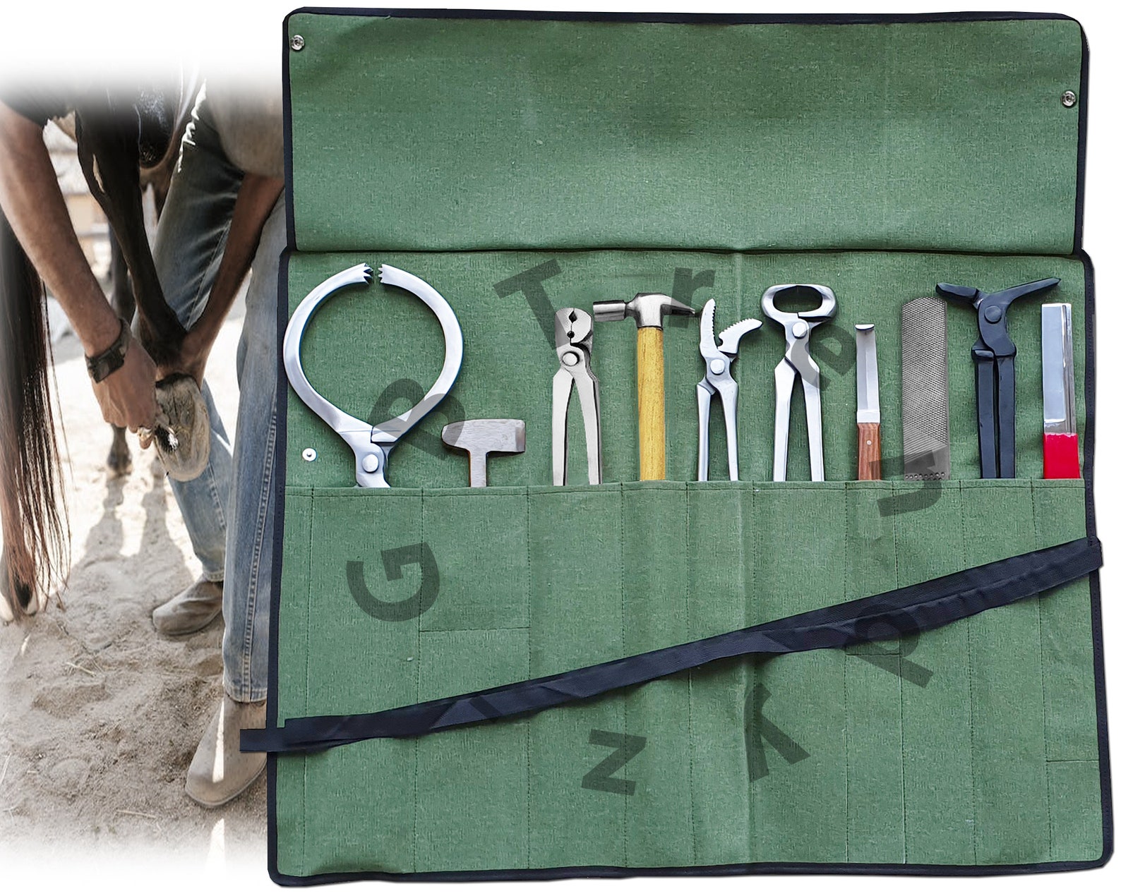 Horse Farrier Tool Kit Horse Grooming Hoof Shoe Nail Puller Nipper