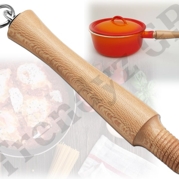 Handgefertigter Ersatz Holzgriff für Descoware 80-D FE 20 Belgium 20cm Saucepan Pan