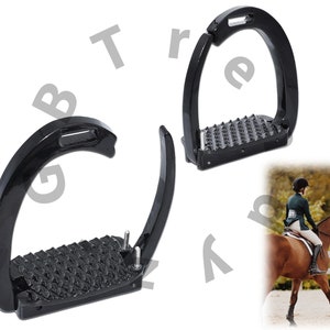 322 Horse Riding Evo Stirrups - Quick Out Safety Stirrups - Black - Adults Stirrups - Safety Stirrups