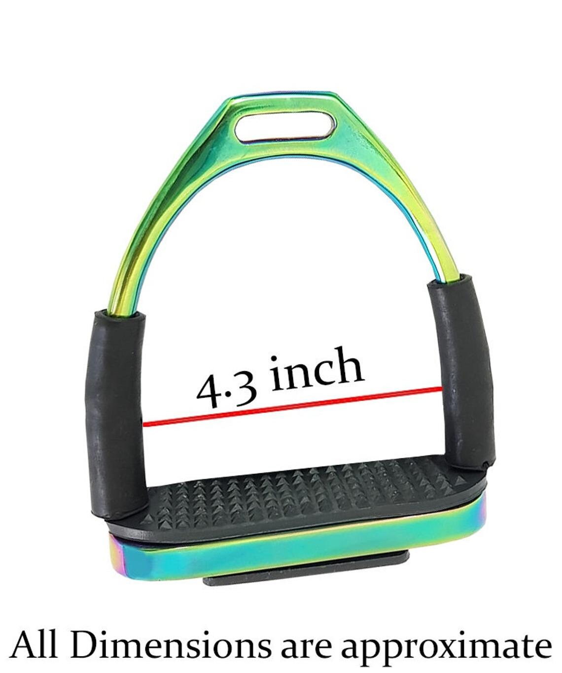 Étriers en filis brillant arc-en-ciel, fers d'équitation en acier inoxydable, faits main 4 et 4,75. Cadeau parfait pour lui ou elle - France