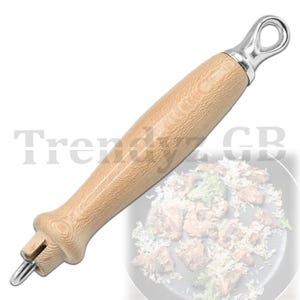 Uchwyt zamienny Le Creuset z drewna do patelni z możliwością wyboru pręta wewnętrznego ze stali nierdzewnej i haczyka do zawieszania