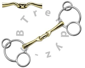 Universal Ported Mouth Blue Alloy Gag Bits, Equestrian Sweet Iron
