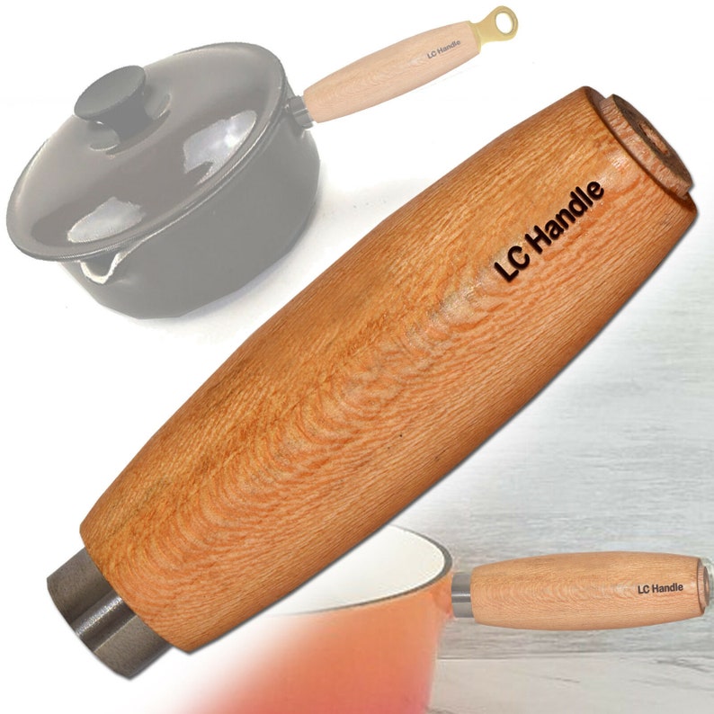 Le Creuset Pan Replacement Sturdy Wooden Handle with Stainless Etsy
