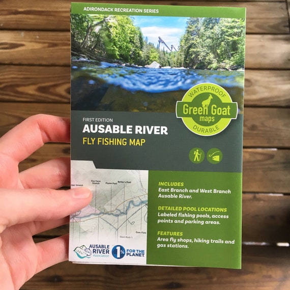 Ausable River Fly Fishing Map Etsy
