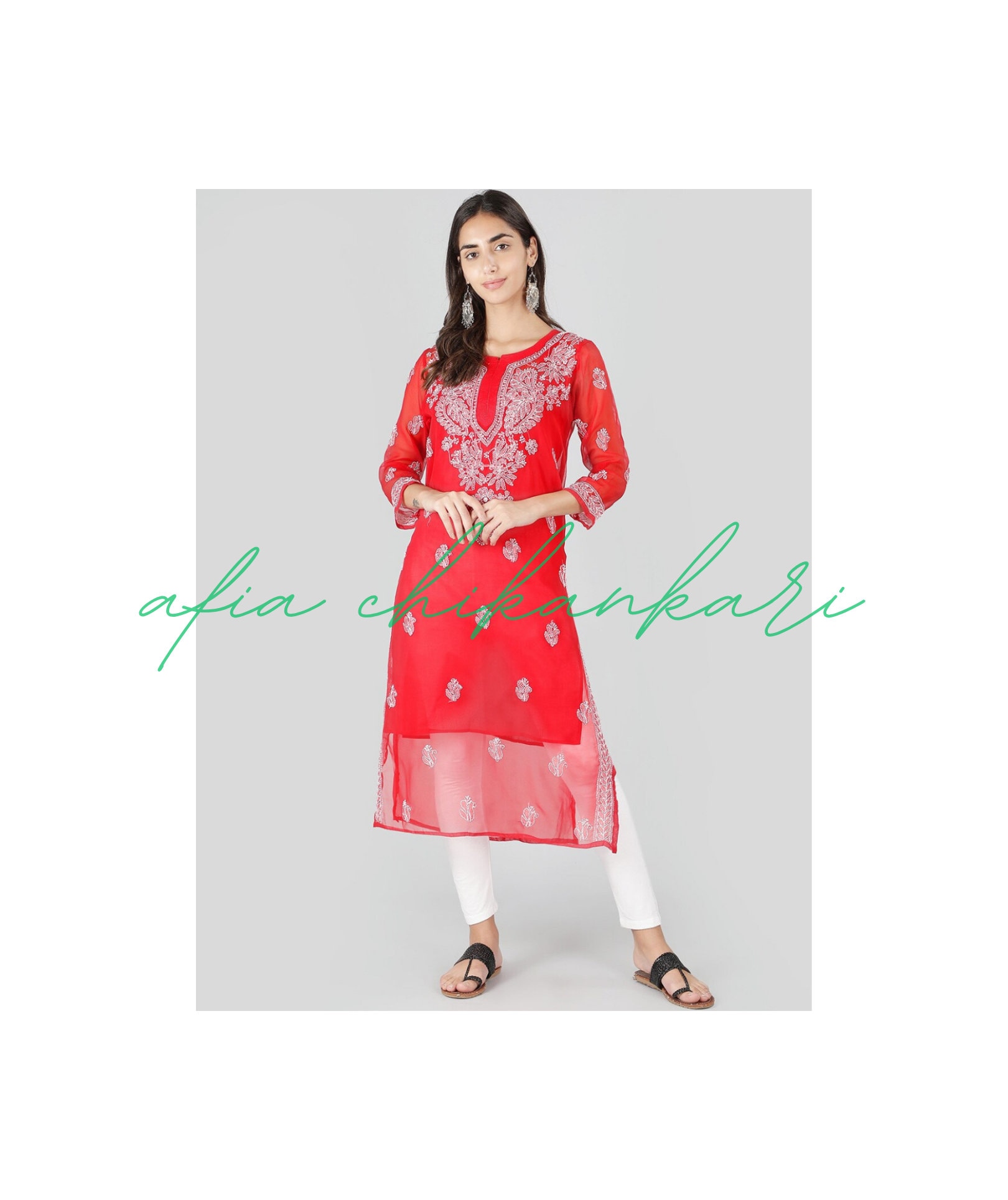 Red Kurta Women Etsy Canada