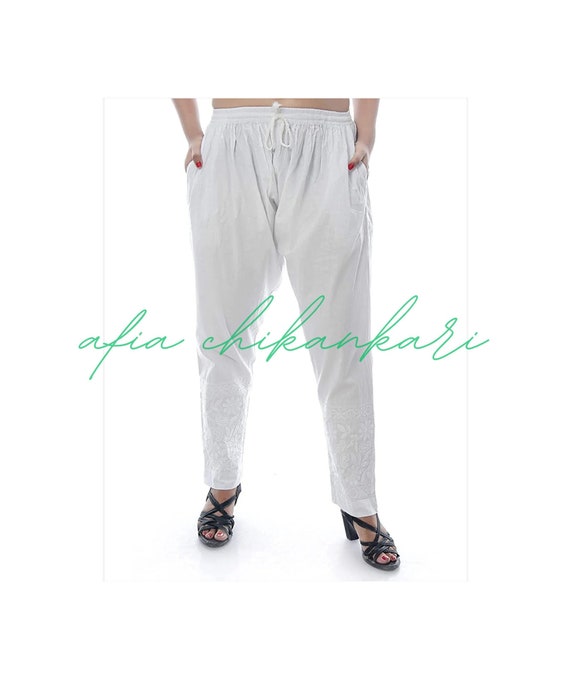 Lycra Stretch | Elegant Chikankari Work Stretchable Pant – Saibo Lifestyle