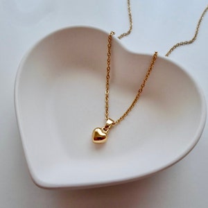 Heart necklace gold | Heart jewelry | 14K stainless steel | Gift for her | Engagement | wedding | trust witness | Love