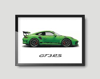 Porsche 911 GT3RS Super Car Sports Car Pop Art Limited Edition Signed Art Prints