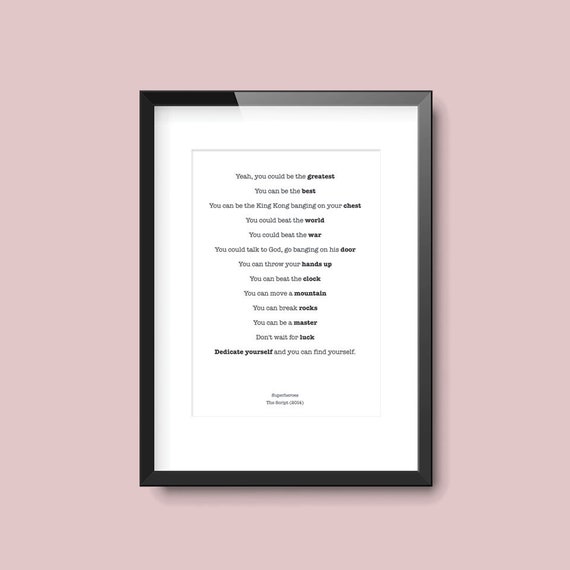 The Script Hall Of Fame Lyrics A4 Print Quote Framed Etsy