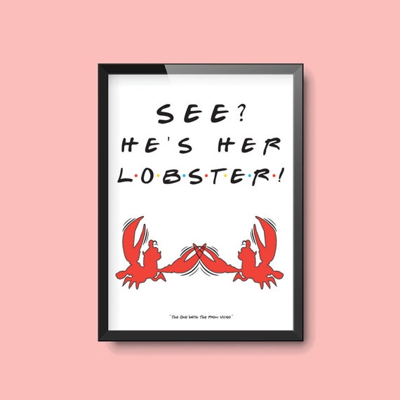 Hes Her Lobster Quote See Hes Her Lobster Quote Friends A4 A3 Framed Quote Print | Etsy India