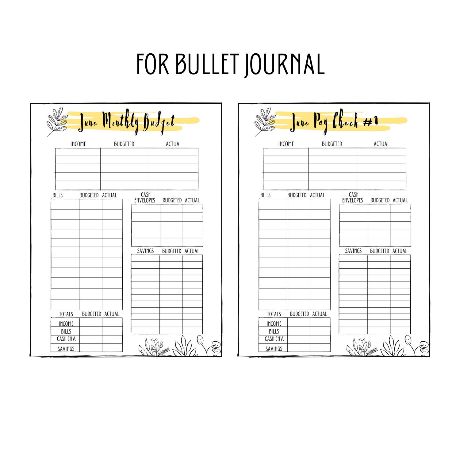 June Monthly Minimal Budget Planner | Bullet Journal