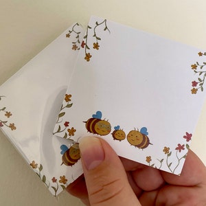 Bee Family Sticky Notes | Floral Desk Stationary | Bee Lover Gift | Cutesy Sticky Notes | Memo Pad