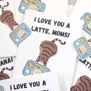 Tarjeta de felicitación del Día de la Madre del Gato / Tarjeta de Saludo del Día del Padre / Tarjeta de Saludo de los Padres LGBT / Tarjeta de Felicitación de Alimentos / Rye 007