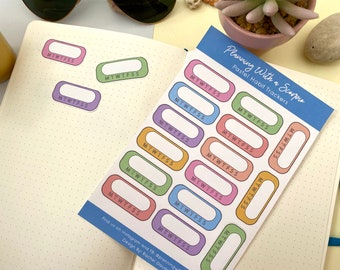 Pastel Rainbow Habit Tracker Planner Stickers | Functional Planner Stickers |  Bullet Journal Sticker Kit | Weekly Stickers | Weekly Habits