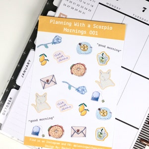 Hand Drawn Minimal Planner Stickers | Decorative planner Stickers |  Weekly Sticker Kit | Watercolor Stickers | Food Stickers | Mornings 001