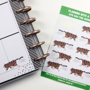 Hand Drawn Cat Planner Stickers | Decorative Cats Stickers |  Funny Cat Stickers | Cat Lovers Gift | Pet Stickers | Rye 002