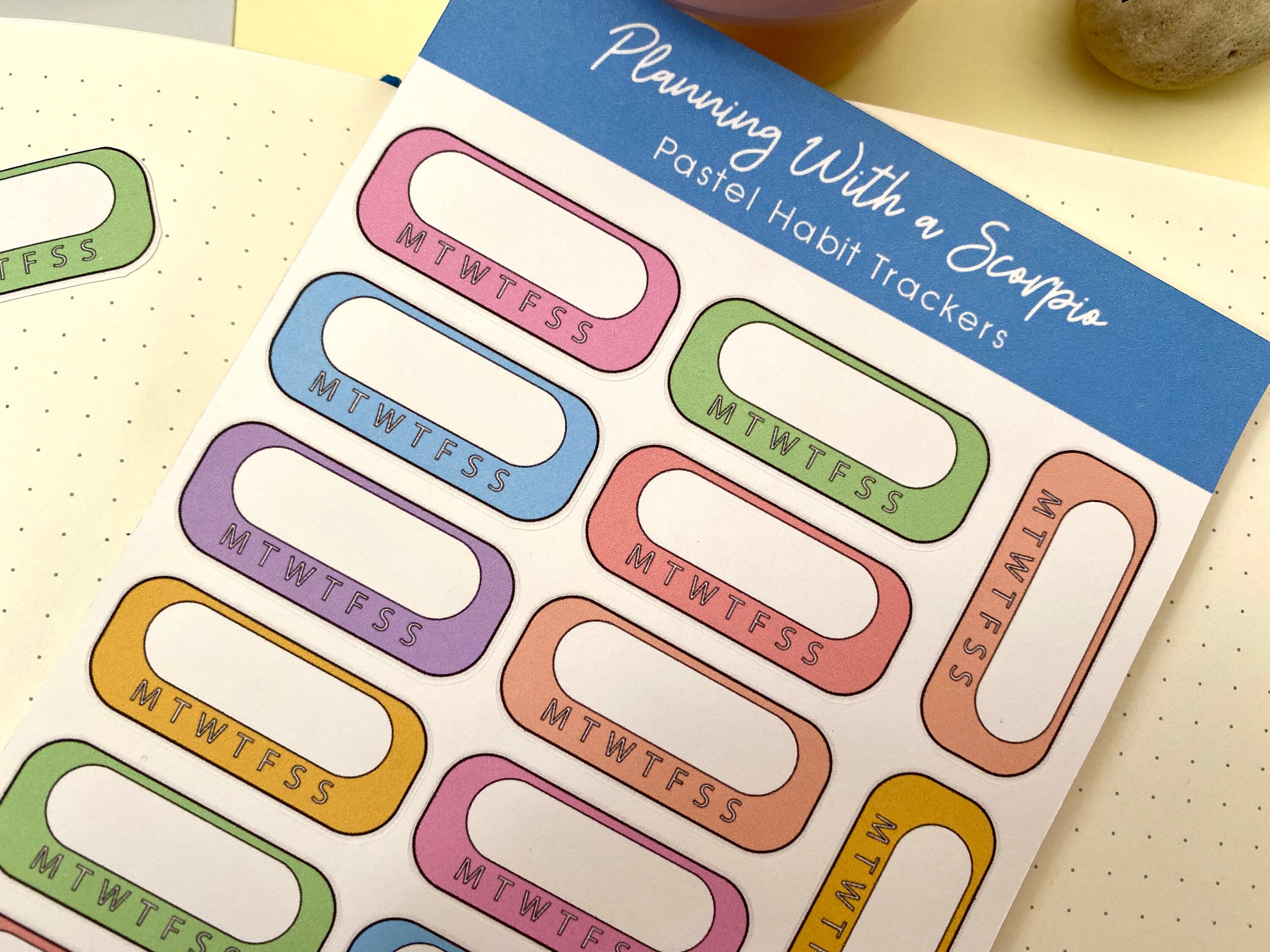 Pastel Rainbow Habit Tracker Planner Stickers | Functional Planner ...