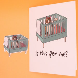 Chat Baby Shower Carte de vœux | Nouvelle carte de vœux pour bébé | carte de vœux de baby shower LGBT | Drôle de carte de douche de bébé | Carte bébé chat