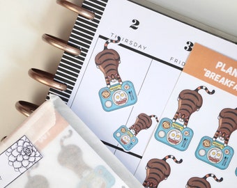Hand Drawn Planner Stickers | Decorative Stickers | Cat Lover Gift |Cat Planner Stickers | Food Planner Stickers | Rye 007