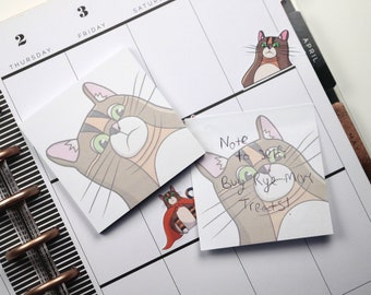 Cat Sticky Notes | Cat Desk Stationary | Cat Lover Gift | Funny Sticky Notes | Memo Pad | Rye's Double Chin 001