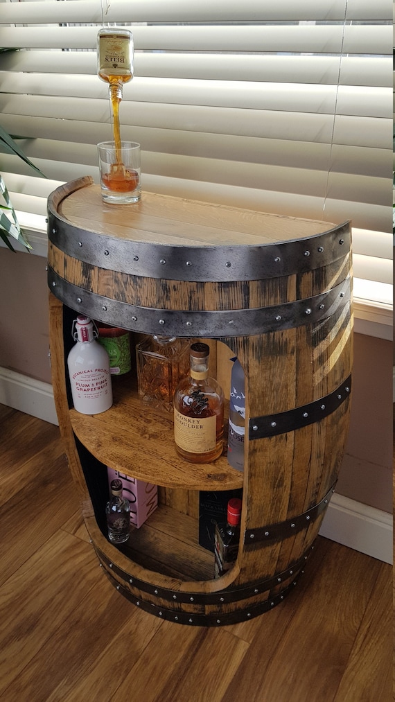 Whiskey barrel wine cabinet hotsell