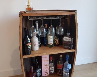 Whisky Barrel Half Scotch Reclaimed Cask - Drinks Cabinet - Oak Barrel - Home Bar - Cooperage - Distillery - Barrel Bar - Pink Gin - Pub