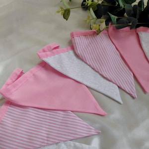 Pink bunting, outdoor bunting, garden bunting, cotton bunting, indoor bunting, handmade bunting, garland
