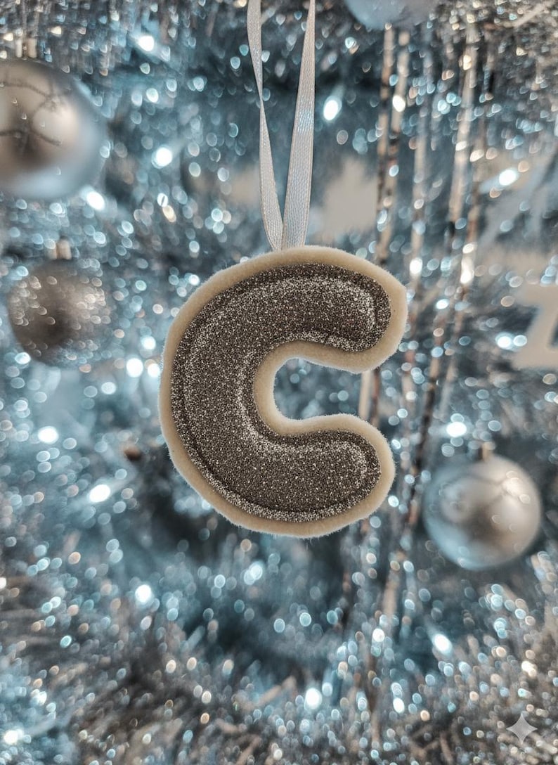 Weihnachtsbrief Ornamente, personalisierte Anfangsweihnachtsdekorationen, kundenspezifische Alphabet Verzierungen Bild 5