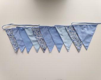 Bunting, blue bunting for outdoor, cotton bunting, baby shower decoration