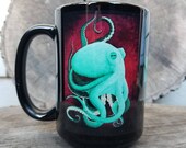 Octopus Mug - Octopus Coffe Cup - Nautical Tea Cup - 15 oz Mug