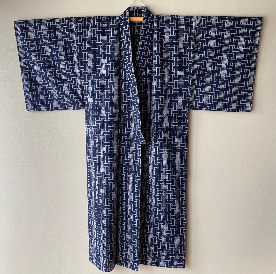 Japanese Kimono Robe Yukata Cotton Dressing Gown Onsen Beach Etsy