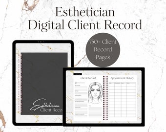Digital Esthetician Client Record Planner, tools for estheticians, esthetician client forms,esthetician instagram templates,esthetician logo