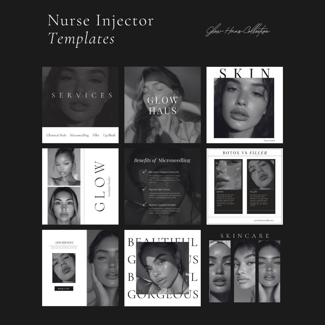 Nurse Injector Instagram Templates, Nurse Injector Canva Templates ...
