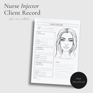 Nurse Injector Digital Download Template Goodnotes, Botox form for Goodnotes, Cosmetic Nurse Social Media Template, Facial Treatment form