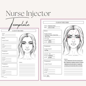 Nurse Injector Digital Download Template Goodnotes, Botox form for Goodnotes, Cosmetic Nurse Social Media Template, Facial Treatment form