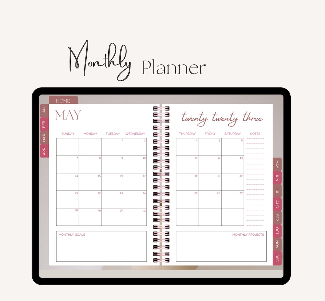 Monthly Planner 2023, Goodnotes Planner, Digital Planner 2023, Personal Planner 2023