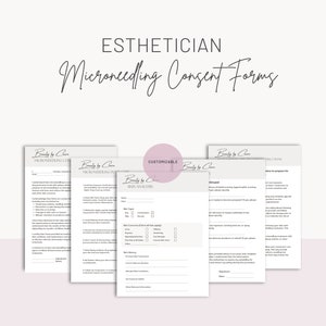 Digitale microneedling-toestemmingsformulieren voor schoonheidsspecialisten Aanpasbaar met Canva, toestemmingsformulieren voor schoonheidsspecialisten, toestemmingsformulieren voor schoonheid, huidanalyse