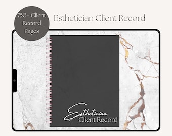 Digital Esthetician Client Record and Planner - Clickable, GoodNotes Compatible Beauty Client Record Book - Instant Download