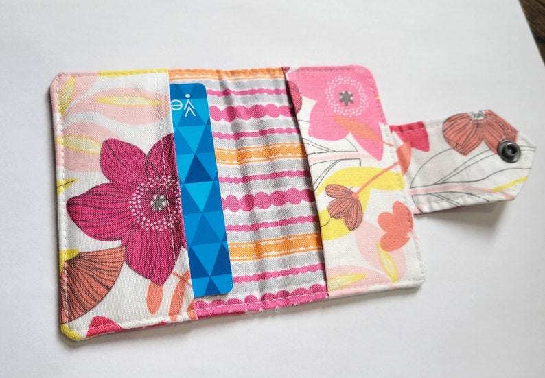 Blue fabric card holder