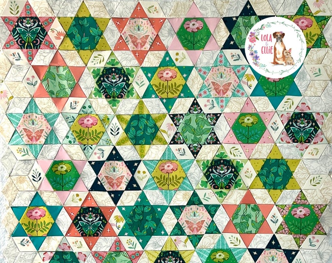 Kim's Glorious Garden EPP Quilt Kit Featuring Kaffe Etsy